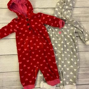 2 Fleece one pieces